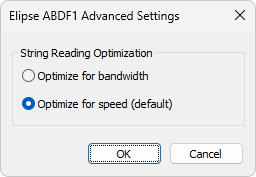 Elipse ABDF1 Advanced Settings window