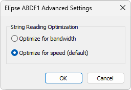 Elipse ABDF1 Advanced Settings window