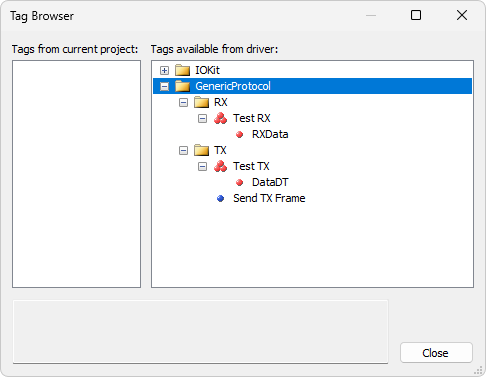 Tag Browser window
