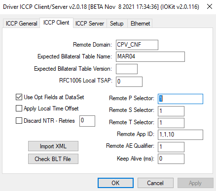 ICCP Client tab
