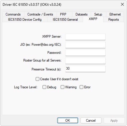 XMPP tab XMPP tab