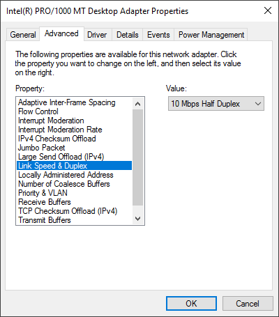 Advanced tab