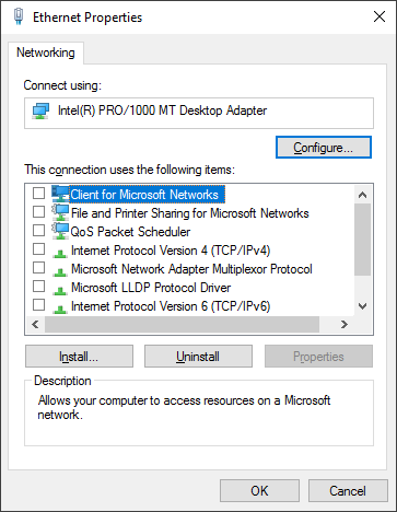Networking tab