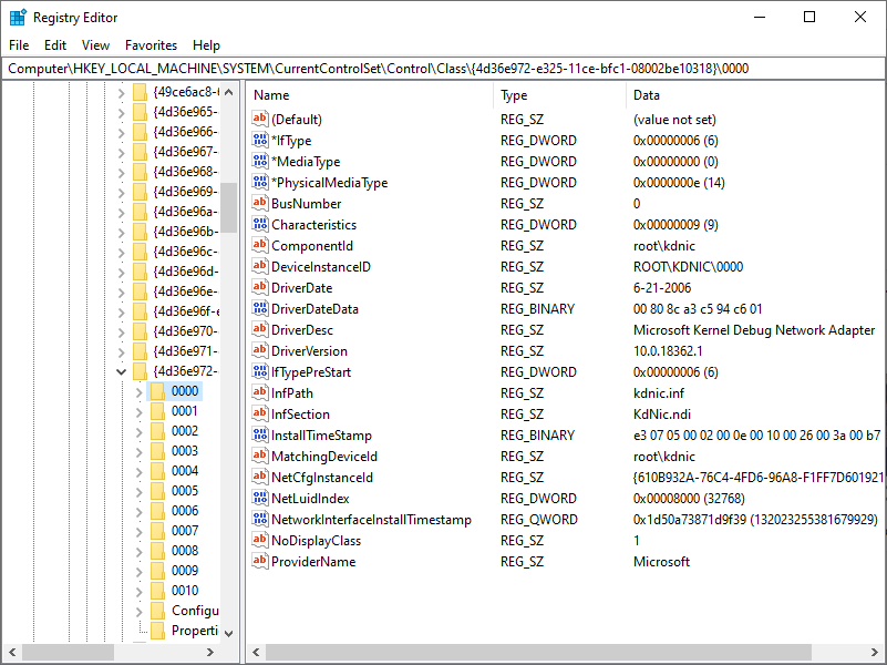 Windows Registry Editor