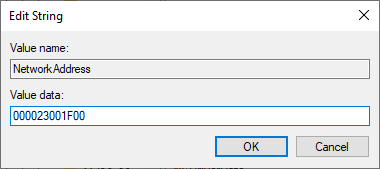 Editing the value of an entry