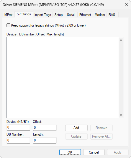 S7 Strings tab