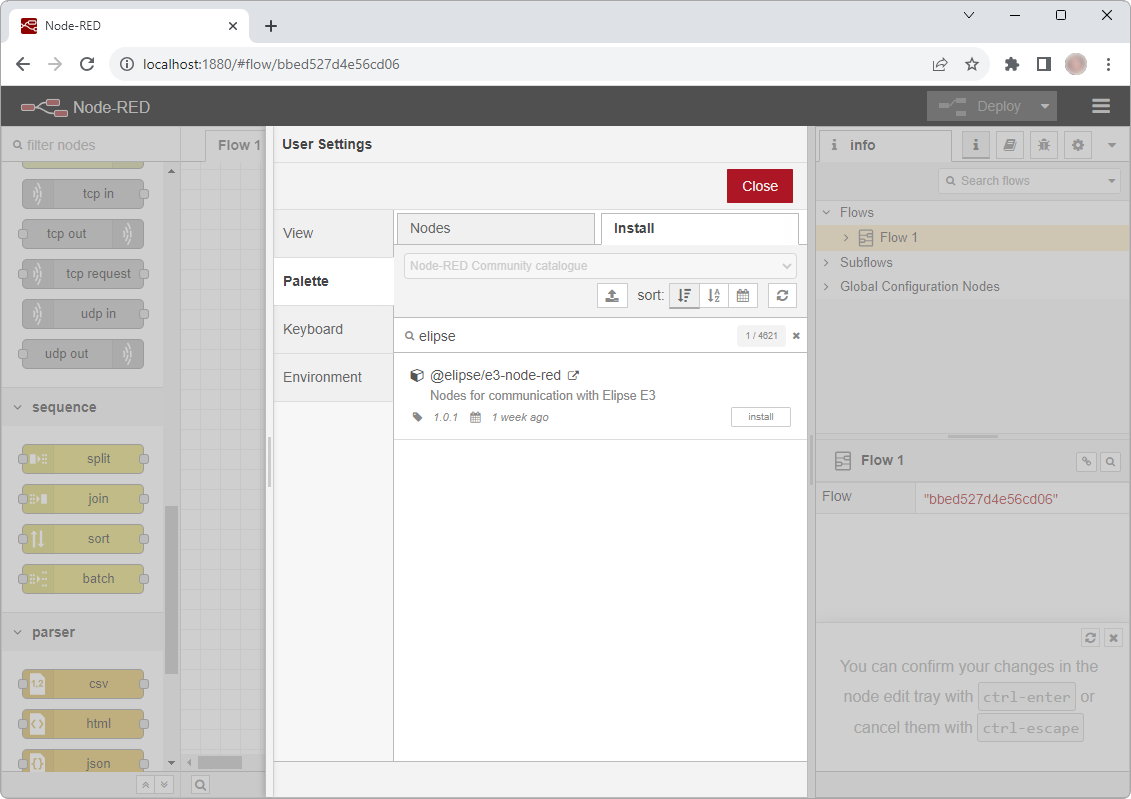 Option to install package e3-node-red