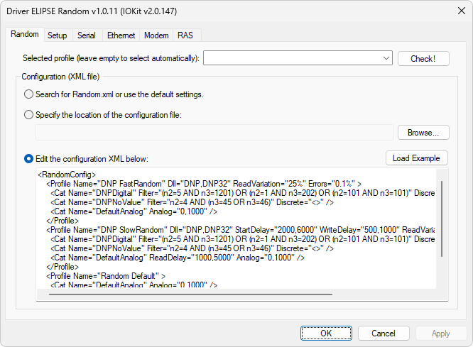 Edit the configuration XML below option