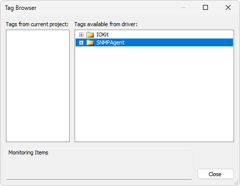 Tag Browser window