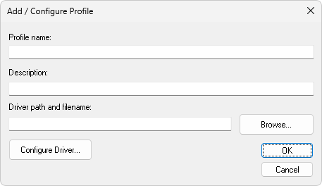 Add/Configure Profile window