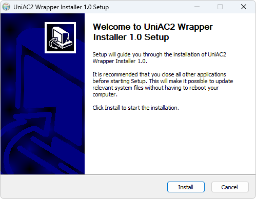 Installer's initial screen