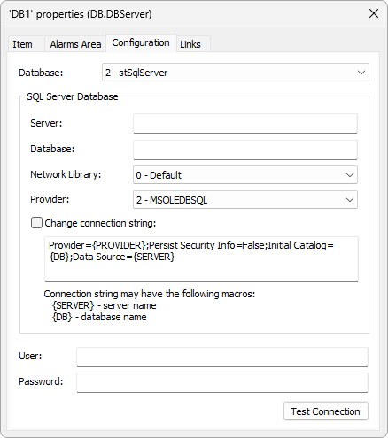 Configuration for SQL Server Databases