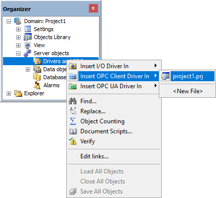 Inserting an OPC Driver