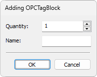 Adding OPCTagBlock window