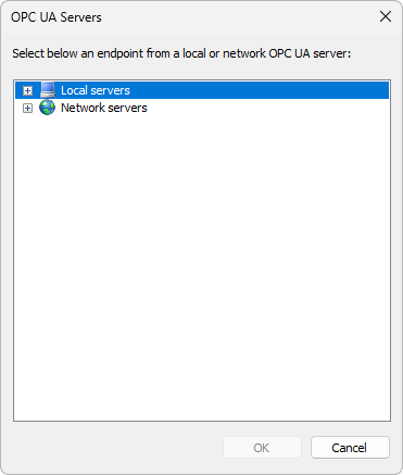 OPC UA Servers window