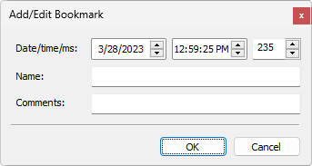 Add/Edit Bookmark window