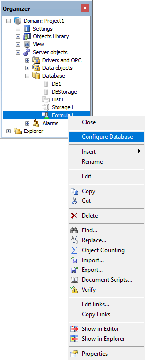 Configuring a Database