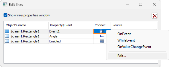 Editing user event properties