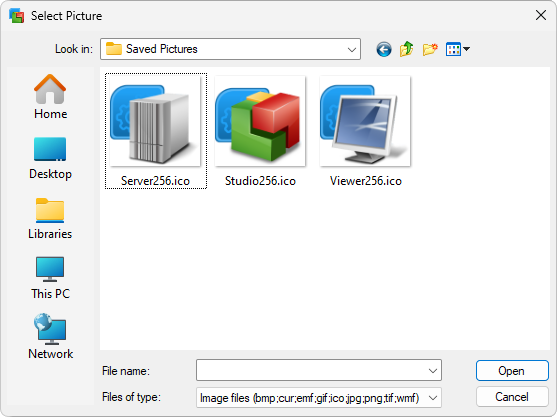 Selecting an image file