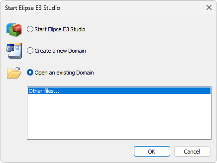 Start Elipse E3 Studio window