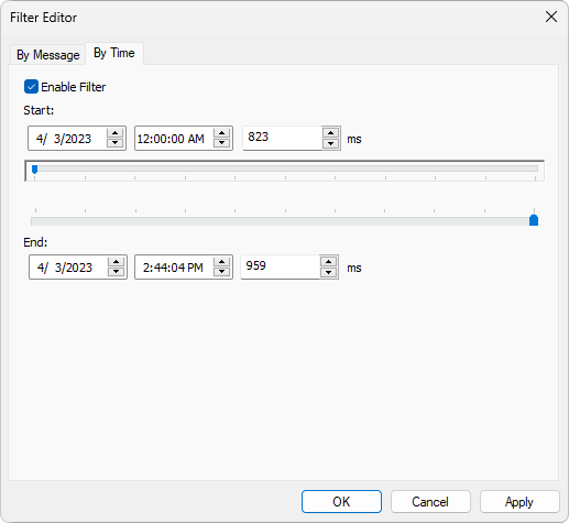 Time Filter window