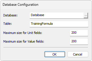 Configuration of Formula's Database