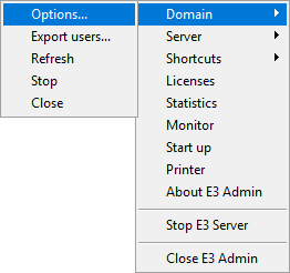 Configuration options via Windows Notification Area
