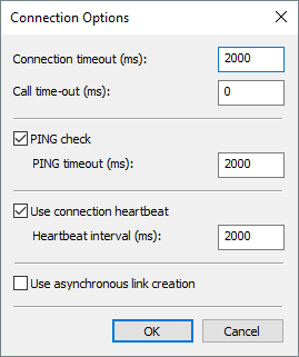 Connection Options window