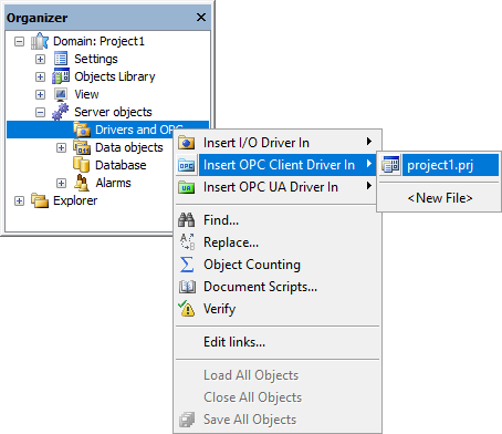 Inserting an OPC Driver