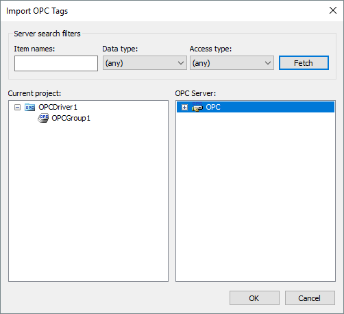 Importing OPC Tags