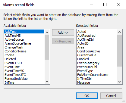 Selecting fields