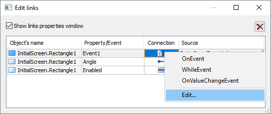 Editing user event properties