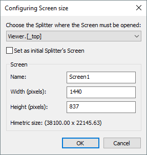 Configuring the size of a Screen