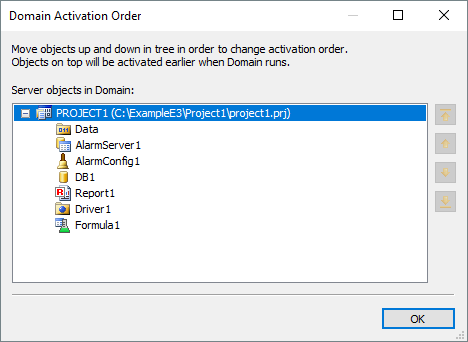 Domain's Activation Order window