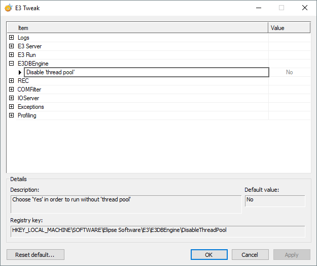 Disable 'thread pool' option