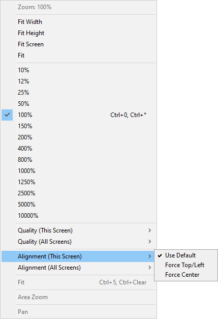 Options for a Screen's ScreenAlignment property at run time