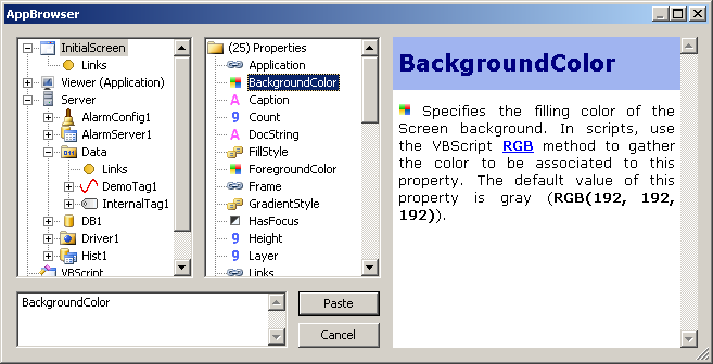 AppBrowser window with documentation