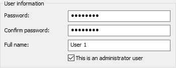 User administration