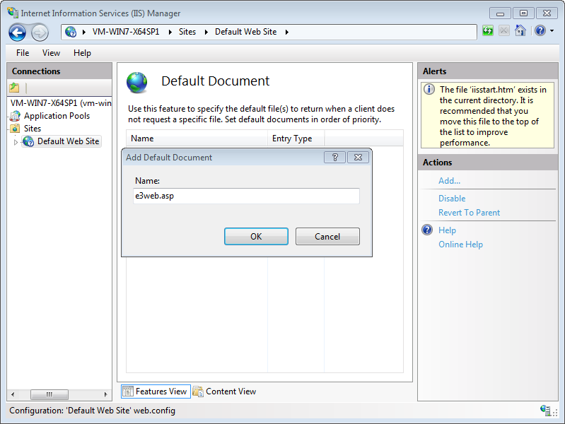 Add default document