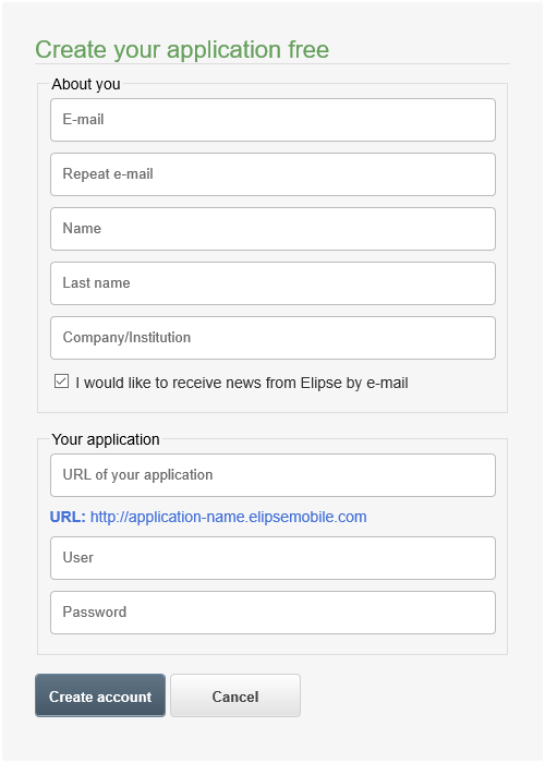 Creating an account and an application