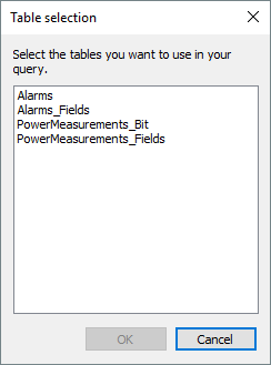 Selecting tables