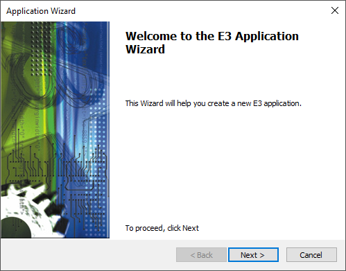 Application Wizard's initial screen