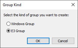 Group Kind window