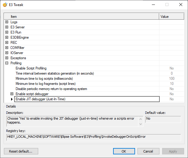 Enable JIT (Just-in-time) debugger option