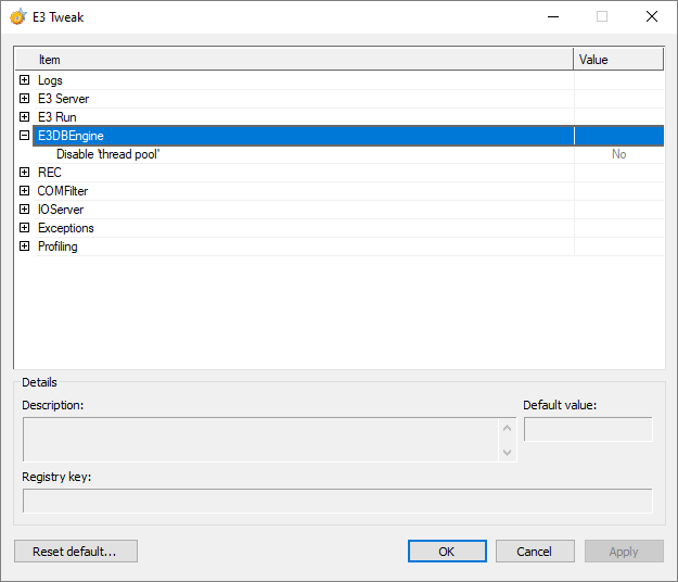 E3DBEngine configuration