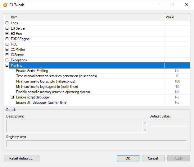 Profiling configuration