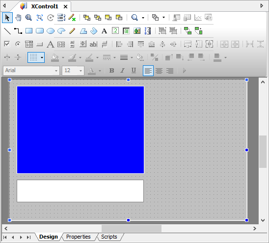 Design tab of an XControl