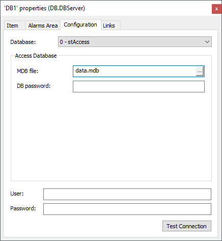 Database configuration