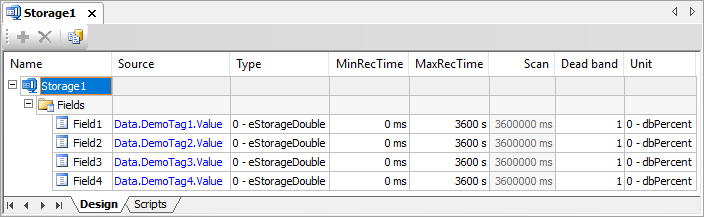 Storage fields