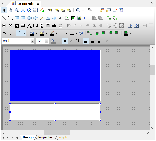 Design tab of an XControl